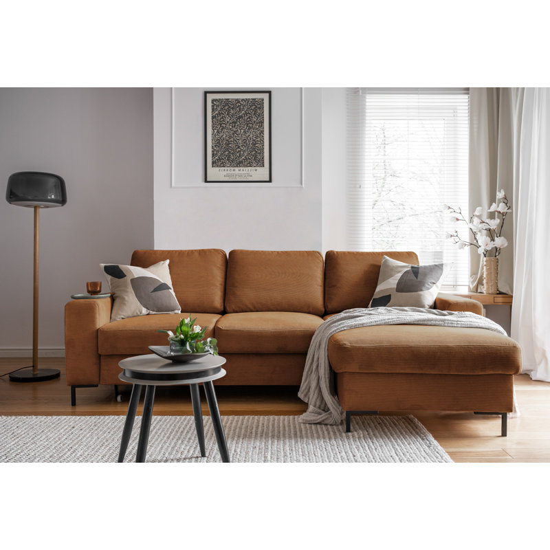 Lofty Lilly 4 seater Corner Sofa Bed, Brick, Right Hand Facing