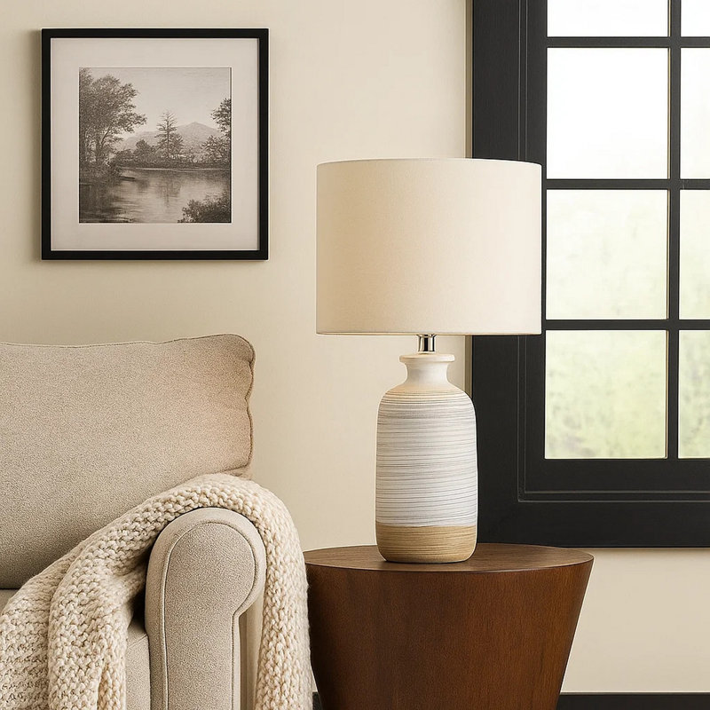 Lampe de table crème 23 po Kazuya