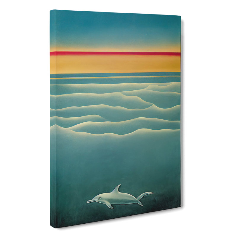 XC1022-4396X Swimming Dolphin - Wrapped Canvas Painting, 50cm H x 35cm W x 3cm D