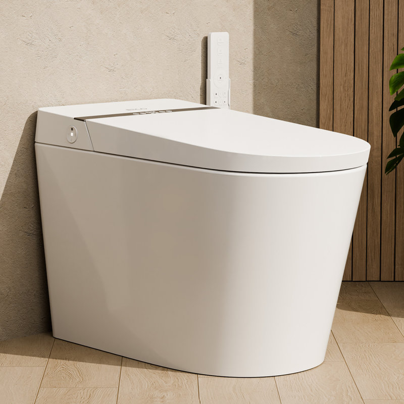 Bidet de toilette intelligent avec siège confort ADA, couvercle à ouverture / fermeture automatique, siège ouvert avec capteur de pied, couvercle à capteur de chasse d'eau, affichage numérique à DEL, toilette de bidet allongée