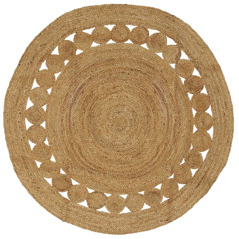 Hand Braided Area Rug, Natural, Round 150cm
