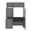 Meuble-lavabo autoportant de 24 po avec lavabo en céramique et porte à fermeture douce, 2 tiroirs, structure en bois massif-591821804