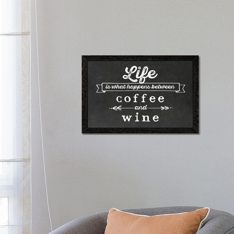 Coffee & Wine by Amanda Murray - Print on Canvas, 152.5 cm H x 101.5 cm W, Black Floater Framed