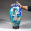 Genuine Cloisonne Vase with Custom Wooden Stand