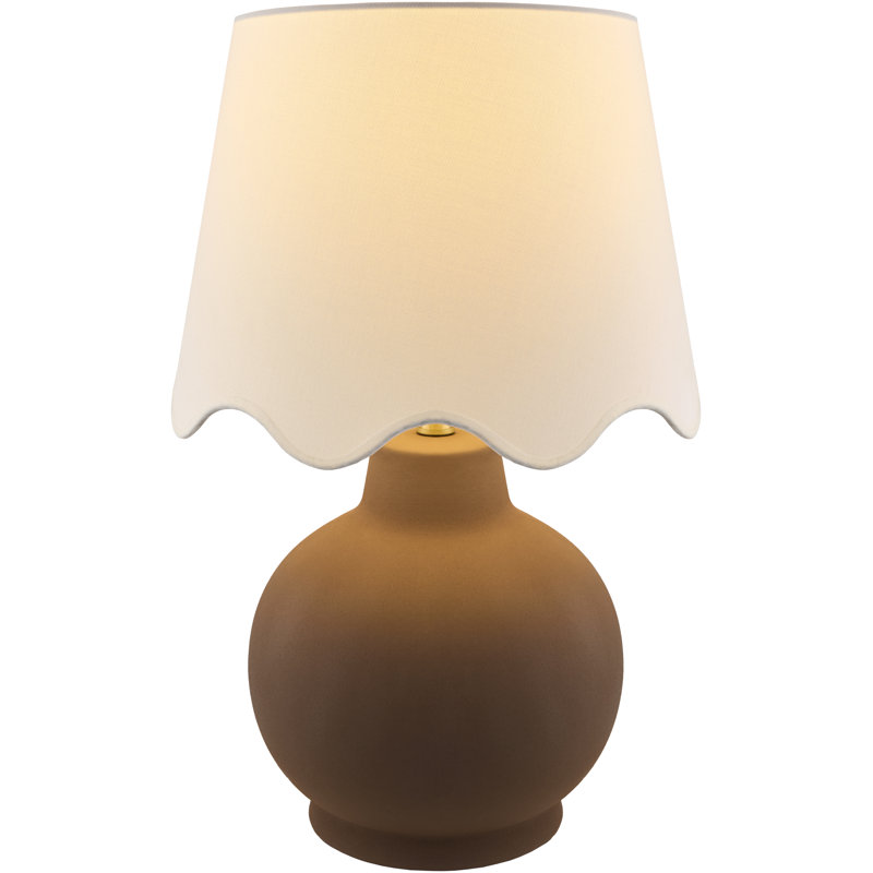 Ganza Table Lamp, Dark Brown, White