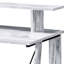 Bureau blanc et noir au charme antique - Piètement en métal de style antique - Deux tiroirs - Passe-câbles pour écrire - Style et durabilité - Grand espace de rangement
