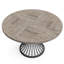 Table de salle à manger campagnarde ronde de 47 pouces avec base en sablier, finition en bois gris pour les intérieurs rustiques modernes