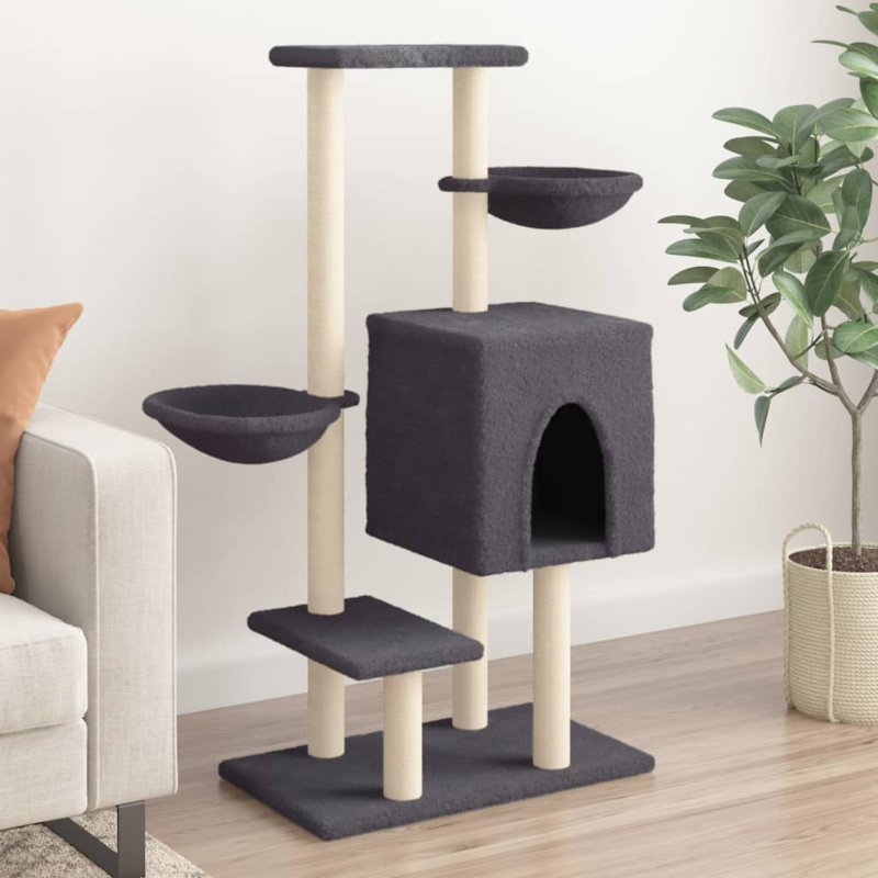 117 cm H Cat Tree / Condo, Dark Grey