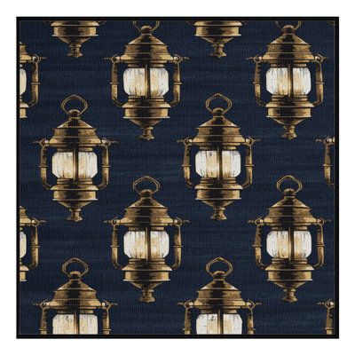 Washable Ships lanterns Nautical Area Rug