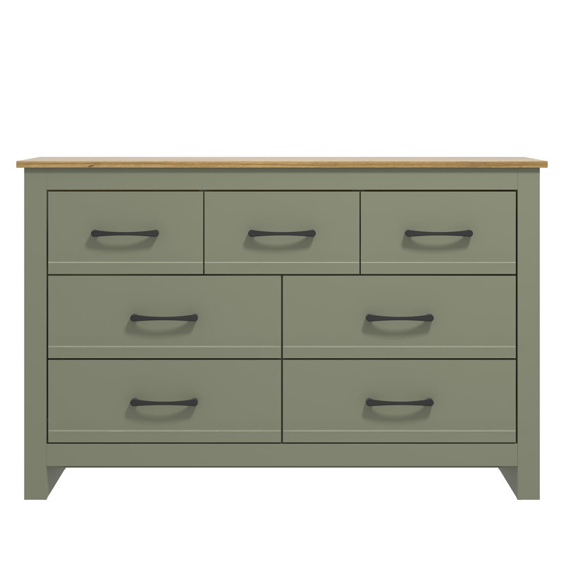 Limestone 7 - Drawer Chest of Drawers, Kale Green