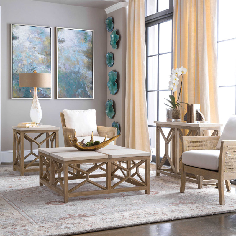 Charma 41'' Stone Top Console Table