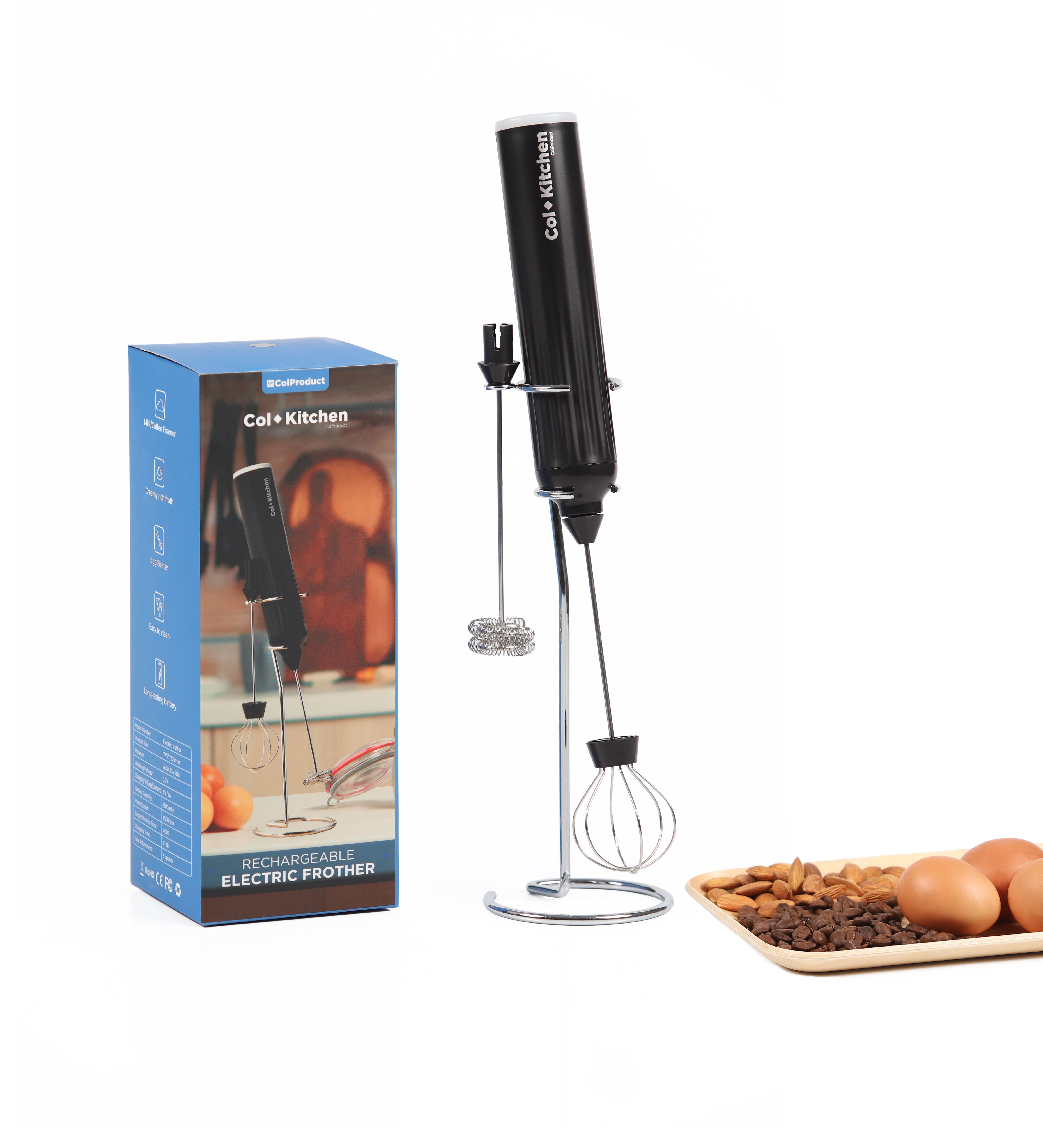 Aerolatte Black Milk Frother with Stand