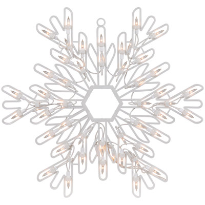 15.25" Lighted Snowflake Christmas Window Silhouette Decor