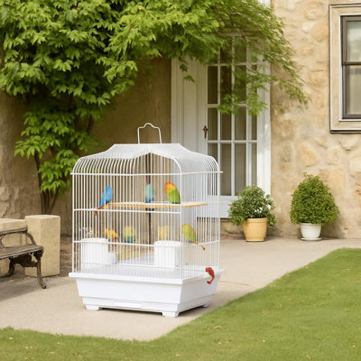 Travel Bird Cage 20.5×18.1×14.2 in Portable Birdcage with Handle and Perches for Small Parrots Canaries Cockatiels Lovebirds Finches Budgies Conures