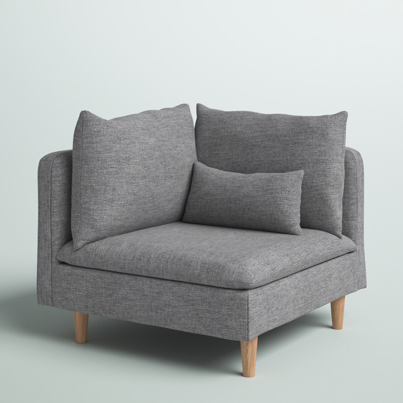 Poyner Upholstered Accent Chair, Gray Linen