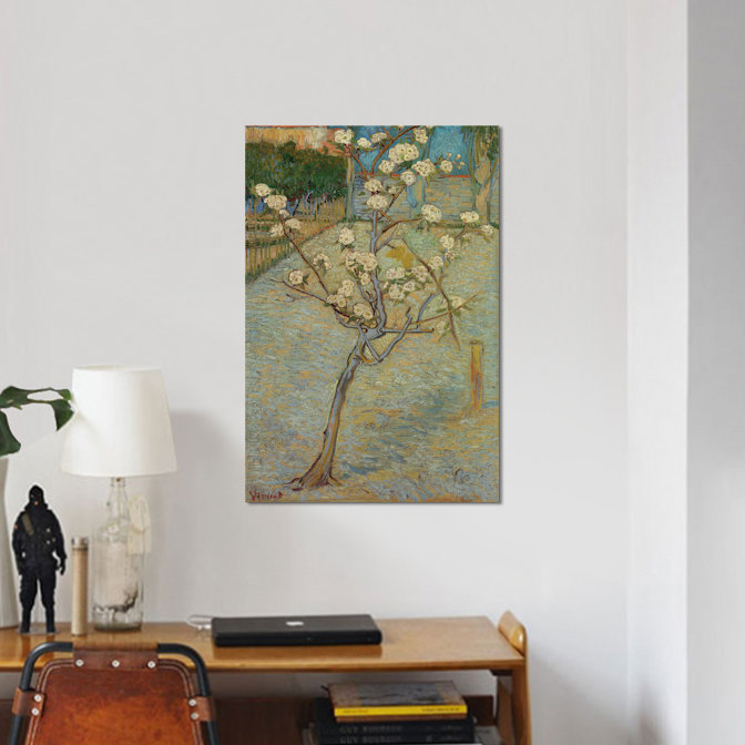 Petit poirier en fleurs, 1888 par Vincent Van Gogh - reproduction, H 26 po x l 18 po x P 1,5 po, Toile tendue, Pas de tapis
