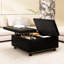Grand rangement carré Ambridge de style Mid-Century avec rivets, rangement moderne en similicuir noir, détails-121107878