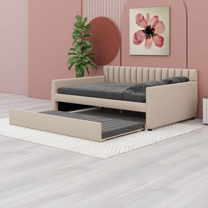 Lit de jour rembourré Zechari, Beige