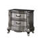 Table de chevet avec 2 tiroirs - finition argent antique, fonction d'arrêt dans les éléments carrés et ronds,
