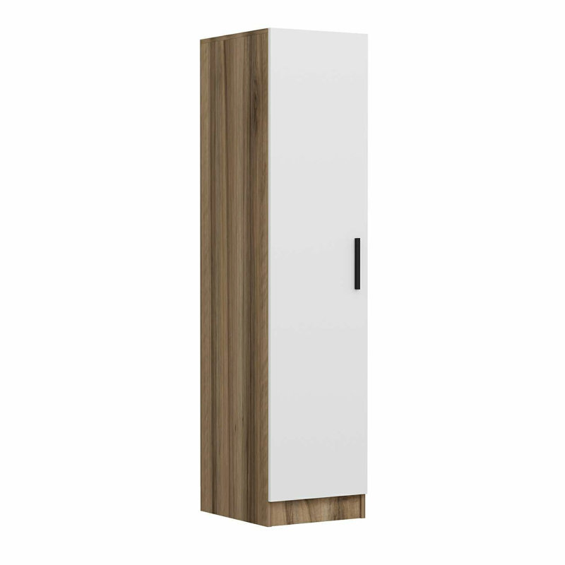 Elina Manufactured Wood Wardrobe, 190cm H x 45cm W x 52cm D, Brown/White