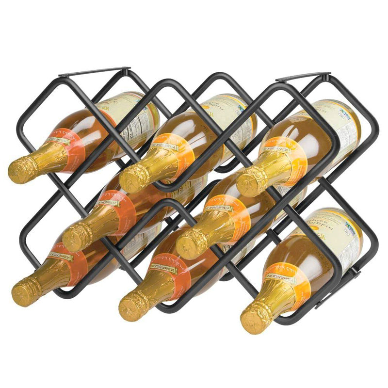 Baham 8 Bottle Tabletop Wine Bottle Rack in Black