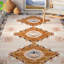Tapis brun / bleu fabriqué à la main Arkadijus Southwestern-1639753745