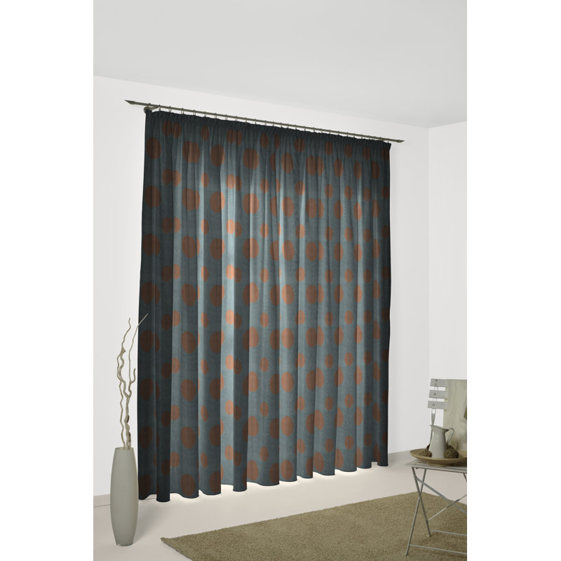 PeoPles Pencil Pleat Room Darkening Single Curtain, 135cm Width x 175cm Drop, Dark blue
