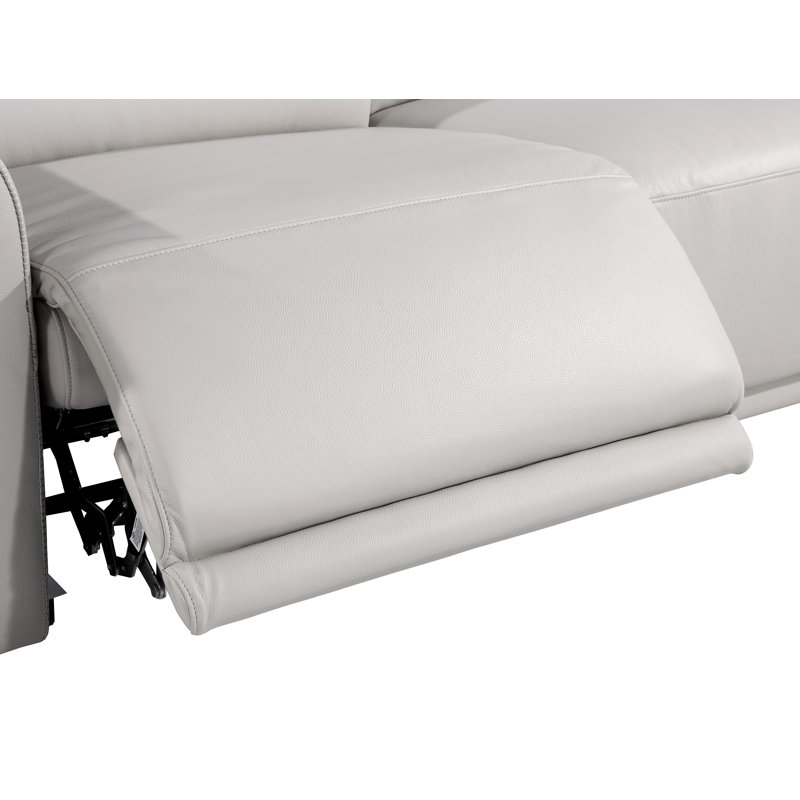 Fauteuil inclinable électrique Don cuir, Gris clair