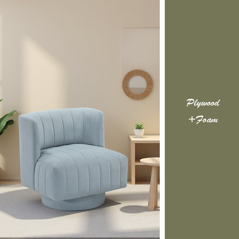 Chaise d'appoint moderne et confortable en tissu d'ameublement 1 pièce, Bleu aqua