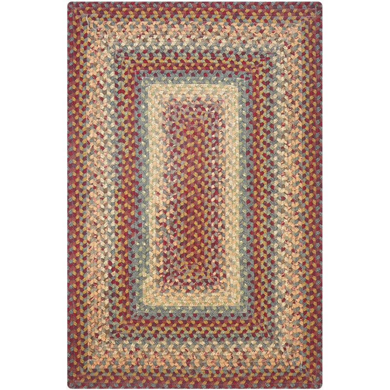 Privett Braided Cotton Rug for Coastal Decor Rug, Rectangle 4' x 6', Brown/Multicolor