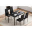 Table de salle à manger pour 4 à 6 personnes, plateau de table rectangulaire en bois de 47 po et structure en métal pour le bureau de salle à manger de cuisine