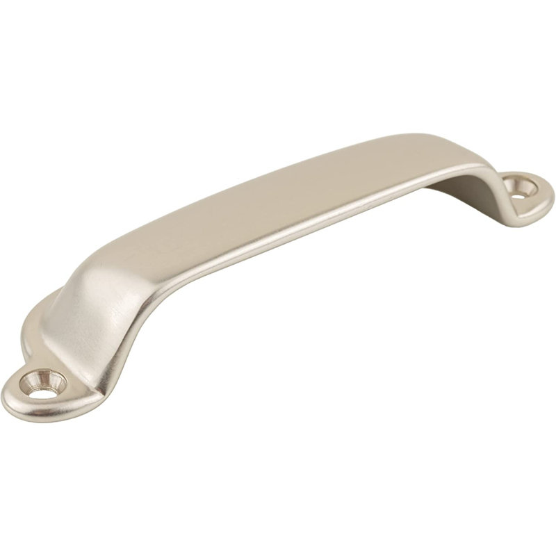 Brushed Nickel Classic Cup Drawer Pull with Mounting Hardware