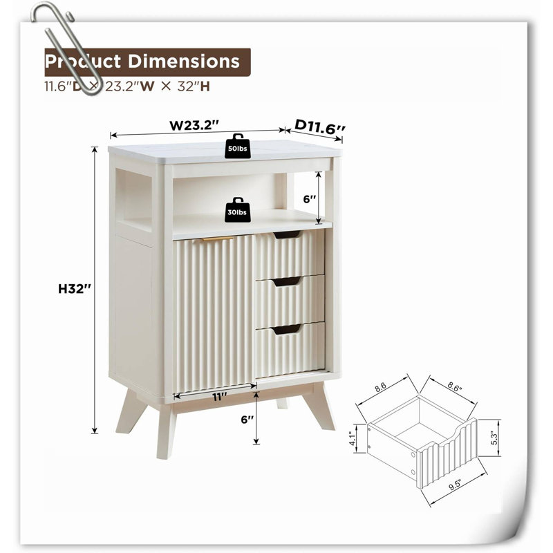 Solid Wood Freestanding Bathroom Cabinet