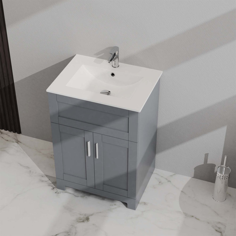 Lavabo pour salle de bain Armoire de rangement pour meuble-lavabo Élégant design élégant Résistant à l'humidité