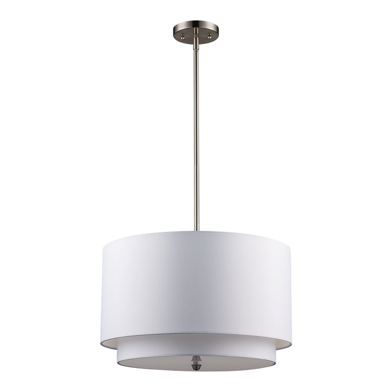 Luminaire suspendu cylindrique de conception unique à 3 lumières Khyrie, Ivoire