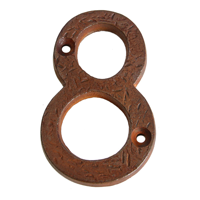 Numéro de maison 3 po, 8, Rouille