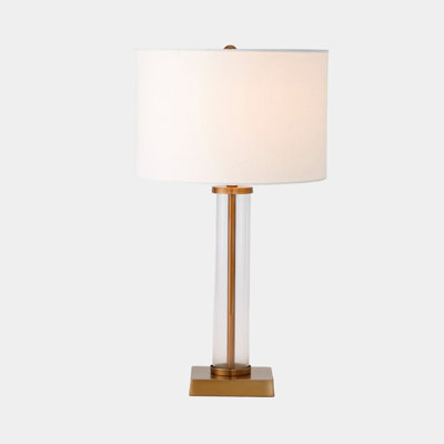 Glass Tube Table Lamp-Antique Brass