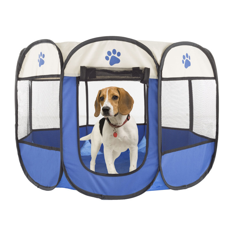 Parc pour animaux PETMAker, enclos pour chiots et petits chiens pliables d'intérieur et d'extérieur avec panneaux en filet, plateau à fermeture à glissière, sac de transport, cage de voyage légère pour le camping