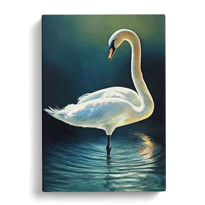 Swan Expressionism - Wrapped Canvas, 50cm H x 35cm W x 3cm D