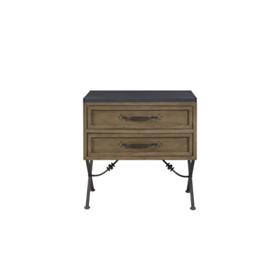 2 Drawer Nightstand With USB Charging, Felt And Cedar Lining For Storage And Protection, Almond Finish