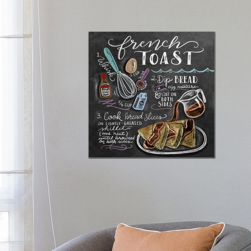 French Toast Recipe - Print on Canvas, 66.04cm H x 66.04cm W x 3.81cm D, Wrapped Canvas