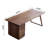 Modern Rectangular Black Walnut Solid Wood Desk-238148414
