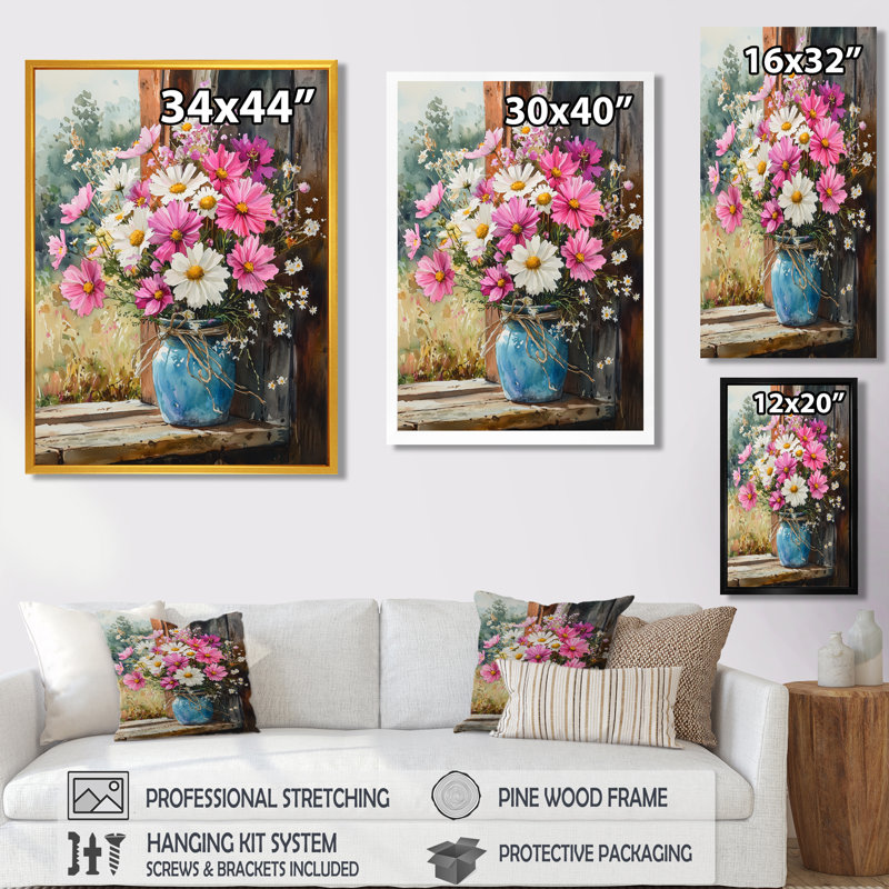 Samuel - salon d'art mural floral, Noir, noir, noir, noir, H 20 po x l 12 po, Reproduction encadrée d'une seule photo