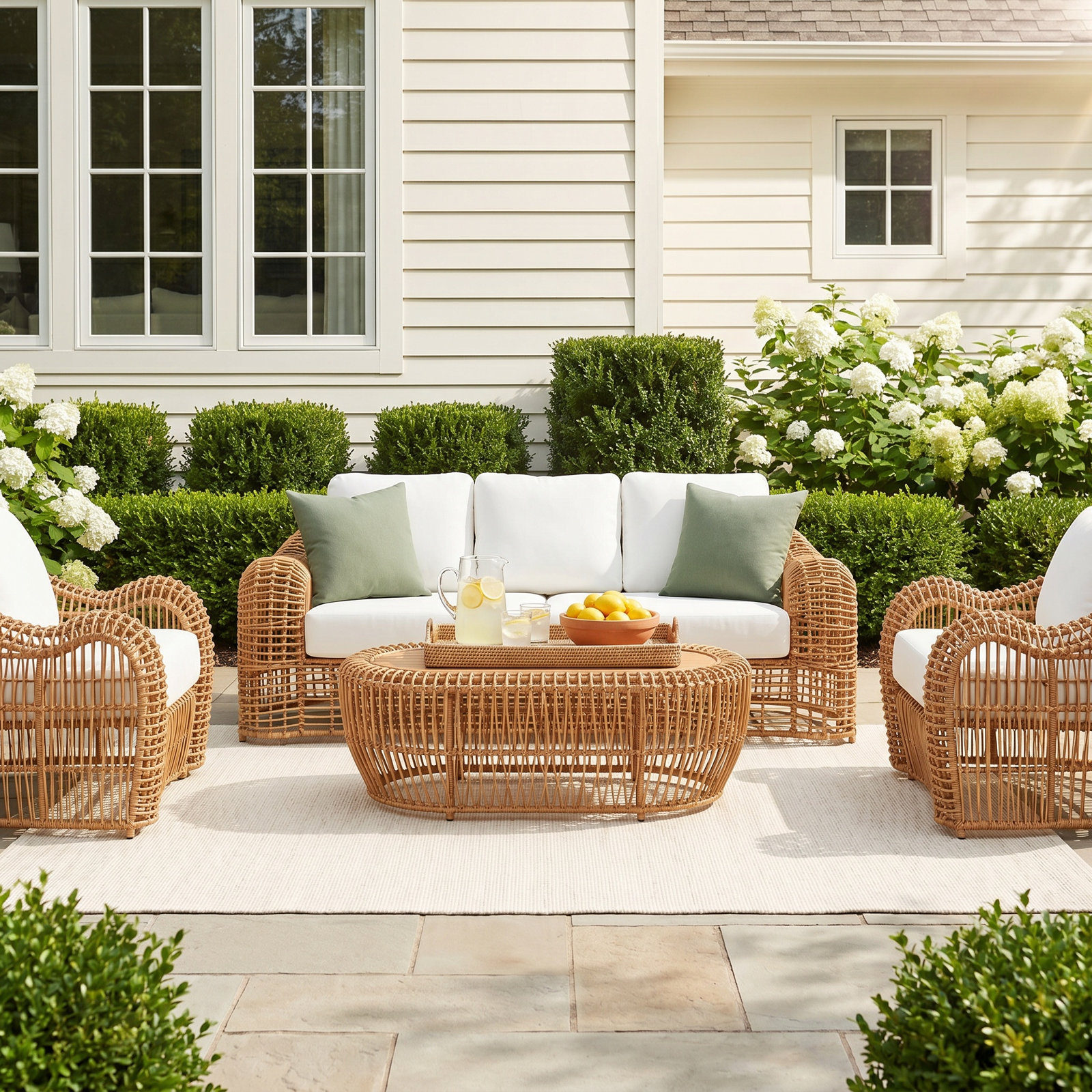 Alyshia 5-Person Teak Patio Seating Group