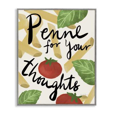 Penne For Your Thoughts Framed Giclee Art by Farida Zaman