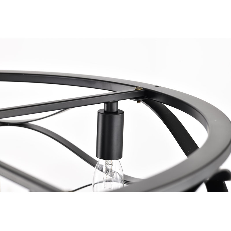 Ventilateur de plafond à tambour noir mat de 51 cm (20 po) avec kit d'éclairage, moteur réversible, télécommande, 3 vitesses, 5 pales en ABS