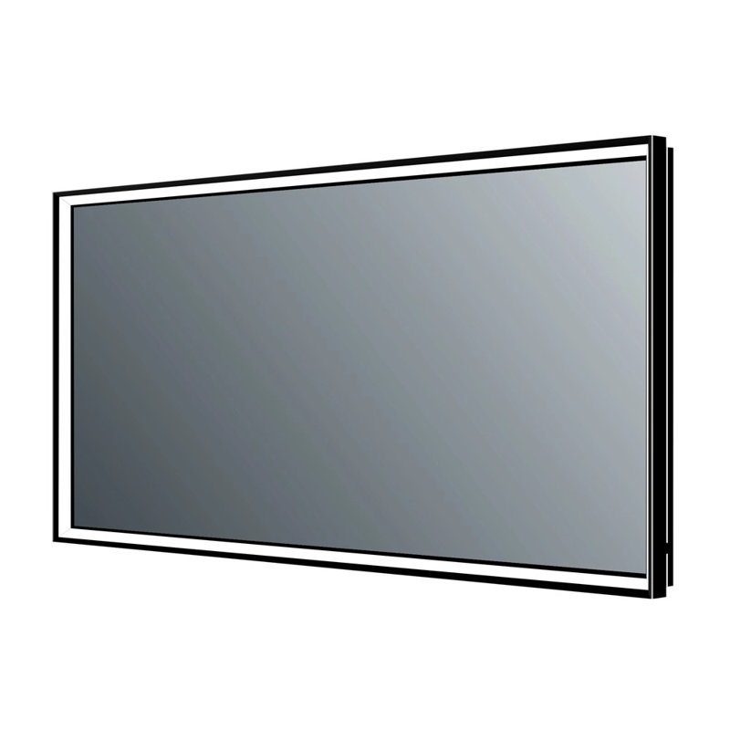 Flat Mirror, 70cm H x 120cm W x 6.4 D, Black