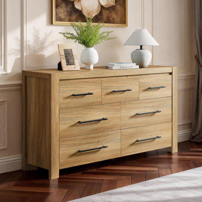 57.4"W Modern 7-Drawer Dresser