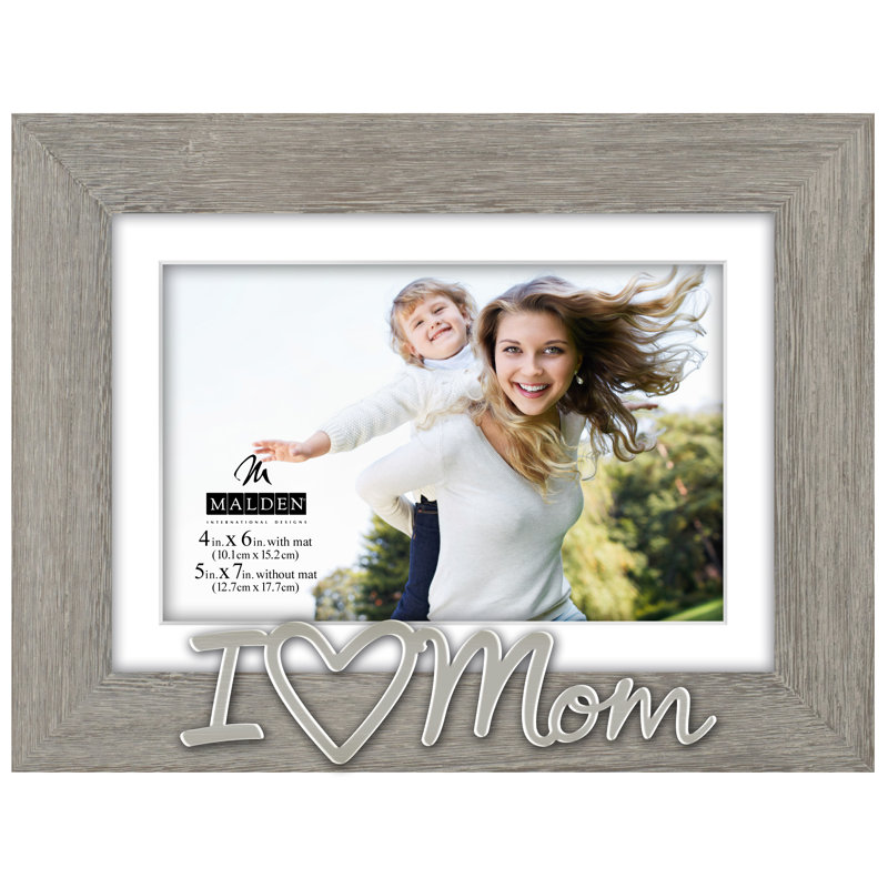 Gray Wood Embossed Picture Frame