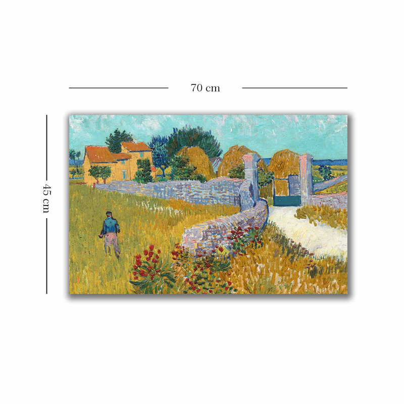 Vincent van Gogh, peinture sur toile décorative de 17,7 po x 27,6 po | 100% toile, 100% cadre en bois (épaisseur: 1,1 pouce) | Superbe pièce d'art pour la décoration intérieure, parfaite pour le salon et les espaces de bureau